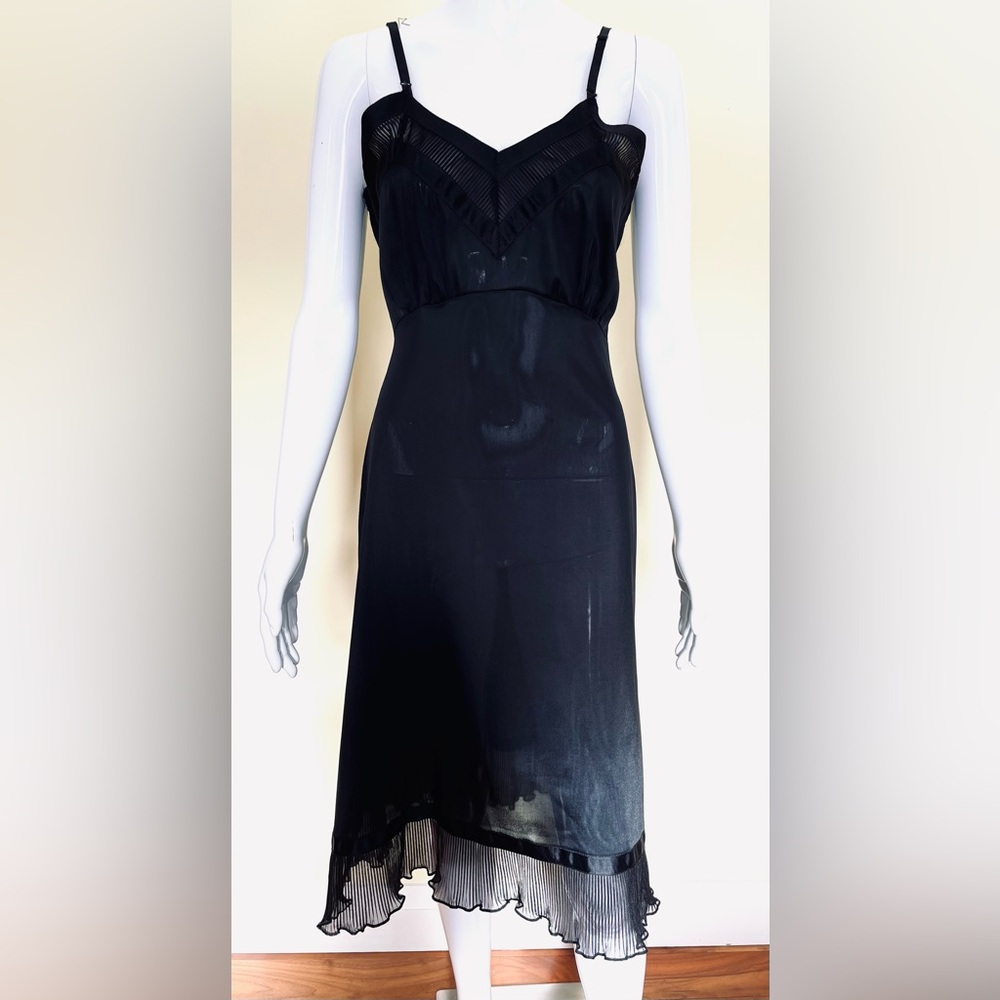 Michelene Elegant Black Sleeveless slip dress adjustable straps  Eu 34 US XS